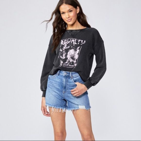 Paige Dani Short Leela Deconstructed Vintage Inspired Denim - Picture 2 of 15